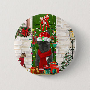 French Bulldog Christmas Ronde Button 5,7 Cm
