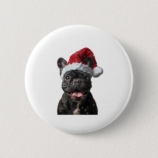 French Bulldog Christmas Ronde Button 5,7 Cm (Voorkant)