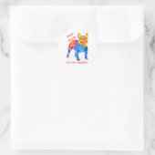 French Bulldog Christmas Ronde Sticker (Tas)