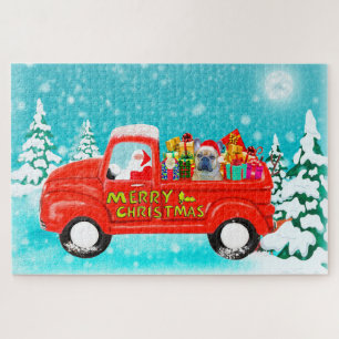 French Bulldog Christmas Santa Delivery Truck Legpuzzel