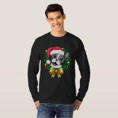 French Bulldog Christmas Santa Xmas Wreath Tree T-shirt (Voorkant volledig)