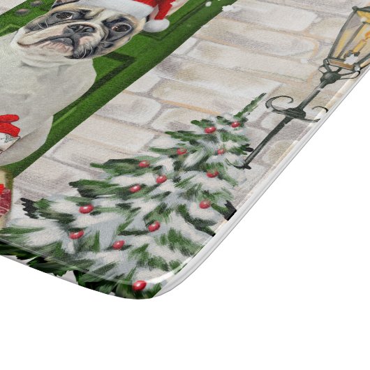 French Bulldog Christmas Snijplank (Hoek)