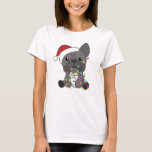 French Bulldog Christmas Snow Winter Animals T-shirt<br><div class="desc">The French bulldog to softness with fair lights. Funny animals with gifts and snow to the folidays. Also funny for Christmas in July. Dogs are sweet animals and perfect for Christmas.</div>