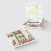 French Bulldog Christmas Stenen Onderzetter (Zijkant)