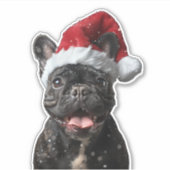 French Bulldog Christmas Sticker (Voorkant)