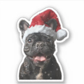 French Bulldog Christmas Sticker (Voorkant)