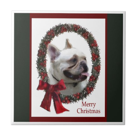 French Bulldog Christmas Tegeltje (Voorkant)