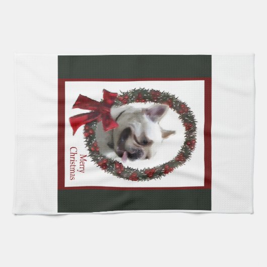 French Bulldog Christmas Theedoek (Horizontaal)