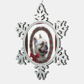 French Bulldog Christmas Tin Sneeuwvlok Ornament (Rechts)
