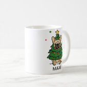 French Bulldog Christmas Tree Custom Name Koffiemok (Voorkant rechts)