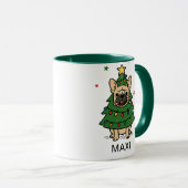 French Bulldog Christmas Tree Custom Name Mok (Voorkant rechts)