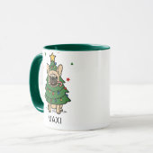 French Bulldog Christmas Tree Custom Name Mok (Voorkant links)