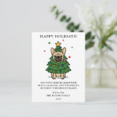 French Bulldog Christmas Tree Dog Frenchie Feestdagenkaart (Staand voorkant)