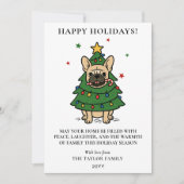 French Bulldog Christmas Tree Dog Frenchie Feestdagenkaart (Voorkant)