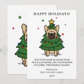 French Bulldog Christmas Tree Dog Frenchie Feestdagenkaart (Voorkant / Achterkant)