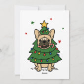 French Bulldog Christmas Tree Dog Frenchie Feestdagenkaart (Achterkant)