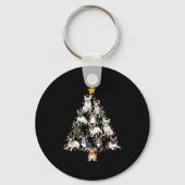 French Bulldog Christmas Tree Frenchie Dog Xmas Pa Sleutelhanger (Voorkant)