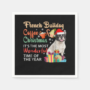 French Bulldog Coffee Christmas It's Wonderful Servet