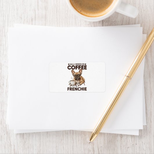 French Bulldog Coffee Frenchie Dog Etiket (Insitu)