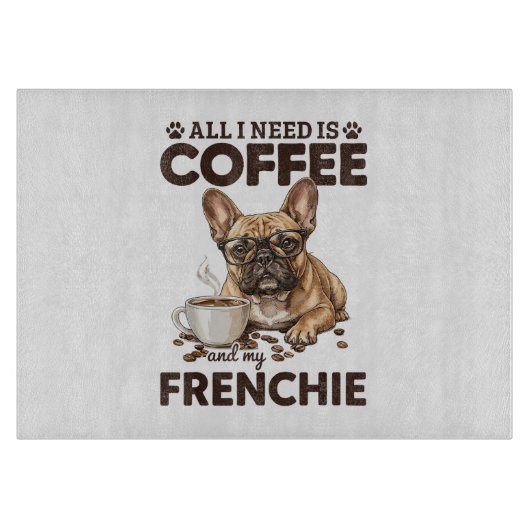 French Bulldog Coffee Frenchie Dog Snijplank (Voorkant)
