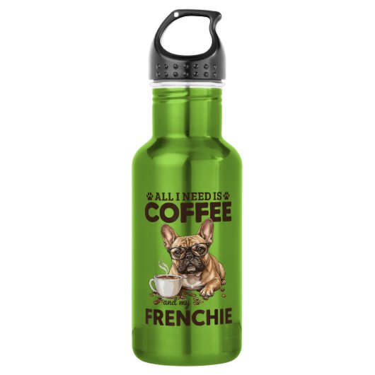 French Bulldog Coffee Frenchie Dog Waterfles (Voorkant)