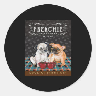 French Bulldog Coffee Ronde Sticker