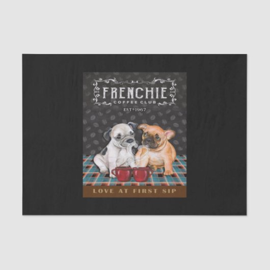 French Bulldog Coffee Tissuepapier (Voorkant)