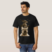 French Bulldog Cowboy UFO  T-shirt (Voorkant volledig)