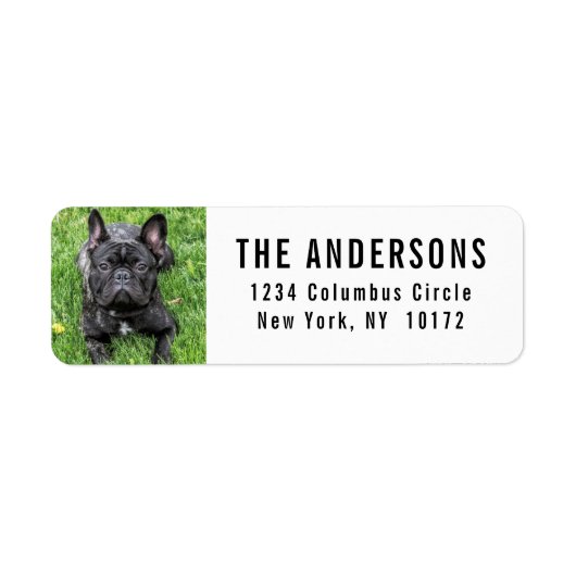 French Bulldog Custom Return Address Etiket (Voorkant)