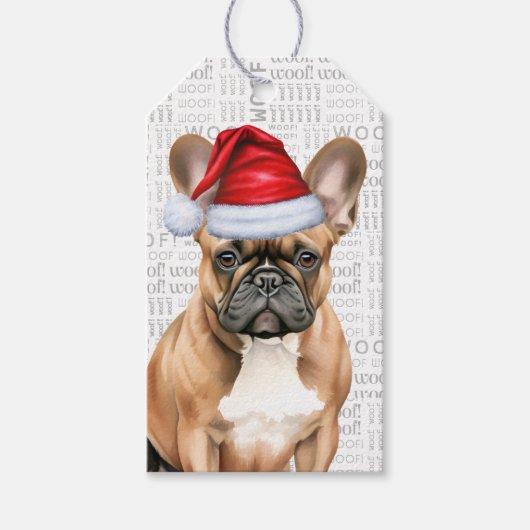 French Bulldog Cute Christmas Holiday Cadeaulabel (Voorkant)