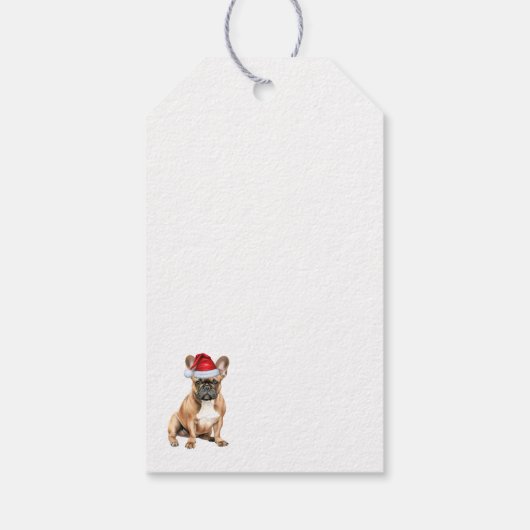French Bulldog Cute Christmas Holiday Cadeaulabel (Achterkant)