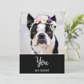 *~* French Bulldog Cute Frenchie Event Invitation Kaart (Staand voorkant)