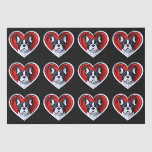 French Bulldog Cute Frenchie Gift Wrapping Tissuepapier (Voorkant)