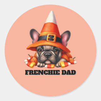 French Bulldog Cute Halloween Candy Costume Ronde Sticker