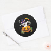 French Bulldog Dabbing To Open Pumpkin Halloween Ronde Sticker (Envelop)