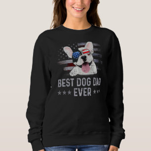French Bulldog Dad Vintage American Flag Patriotic Trui