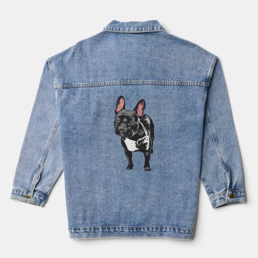 French Bulldog Denim Jacket (Achterkant)