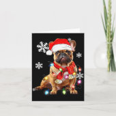 French Bulldog Dog Christmas Light Pajama Pet Xmas Kaart (Voorkant)