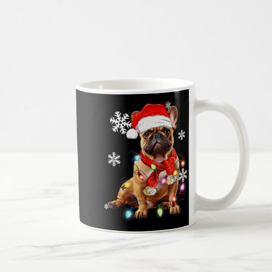 French Bulldog Dog Christmas Light Pajama Pet Xmas Koffiemok (Rechts)