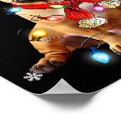 French Bulldog Dog Christmas Light Pajama Pet Xmas Poster (Hoek)