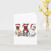 French Bulldog Dog Christmas Lights Cute Pet Match Kaart (Gele Bloem)