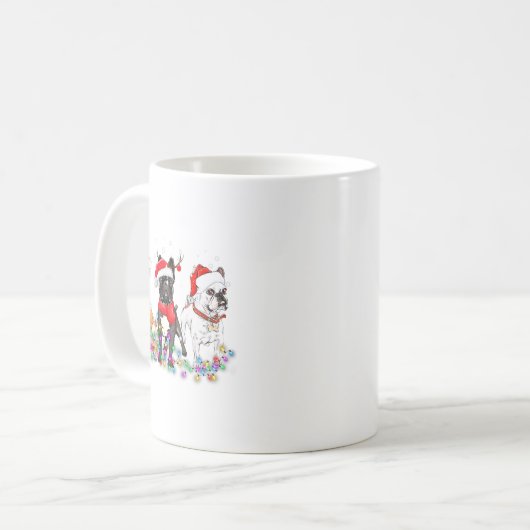French Bulldog Dog Christmas Lights Cute Pet Match Koffiemok (Voorkant links)