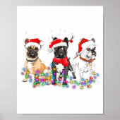 French Bulldog Dog Christmas Lights Cute Pet Match Poster (Voorkant)