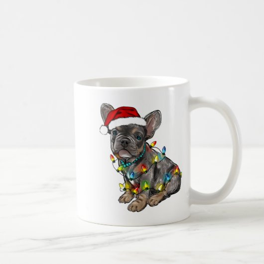 French Bulldog Dog Christmas Lights Santa Xmas Pet Koffiemok (Rechts)
