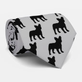 French Bulldog Dog Silhouette Stropdas (Opgerold)