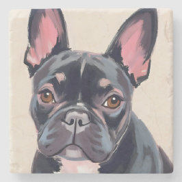 French Bulldog Dog Watercolor Pet Painting Stenen Onderzetter