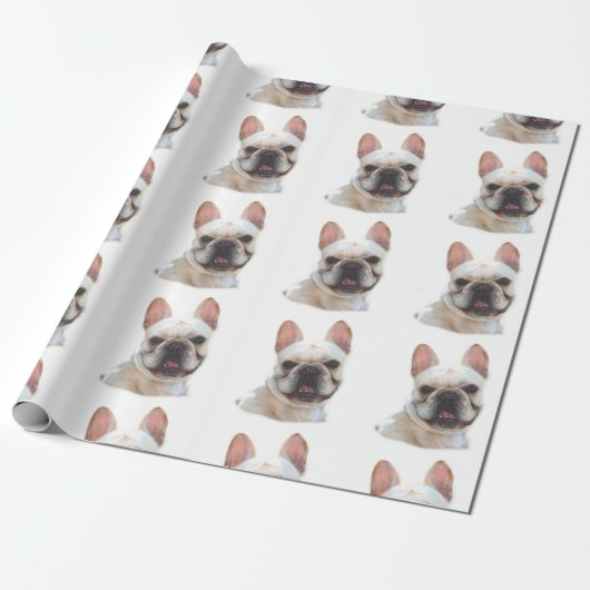 French Bulldog dog wrapping paper Cadeaupapier (Uitgerold)