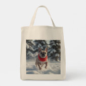 French Bulldog Elegant Grocery Tote Bag (Achterkant)