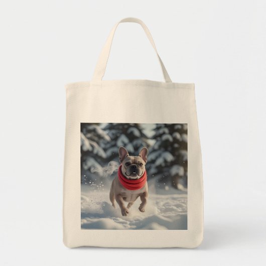 French Bulldog Elegant Grocery Tote Bag (Voorkant)