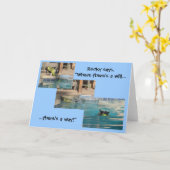 French Bulldog Encouragement Card Kaart (Gele Bloem)